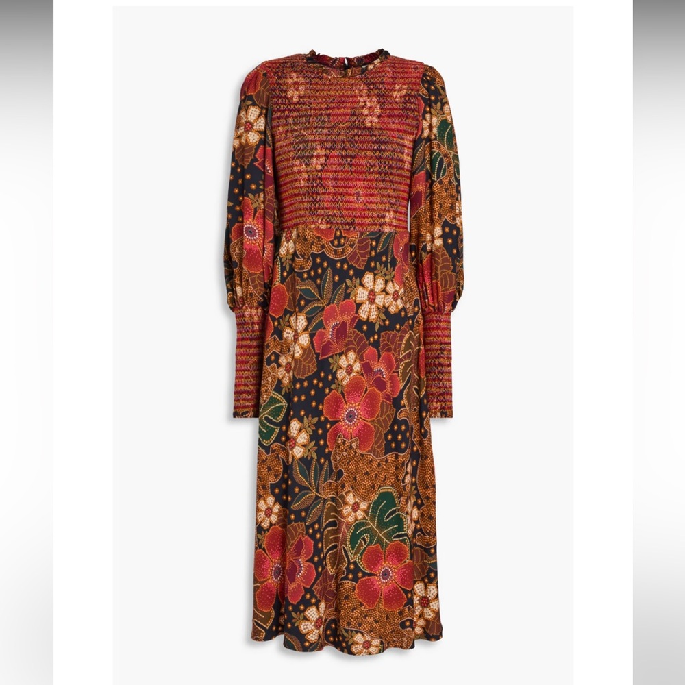Farm Rio Flowered Leopards Midi Dress - S